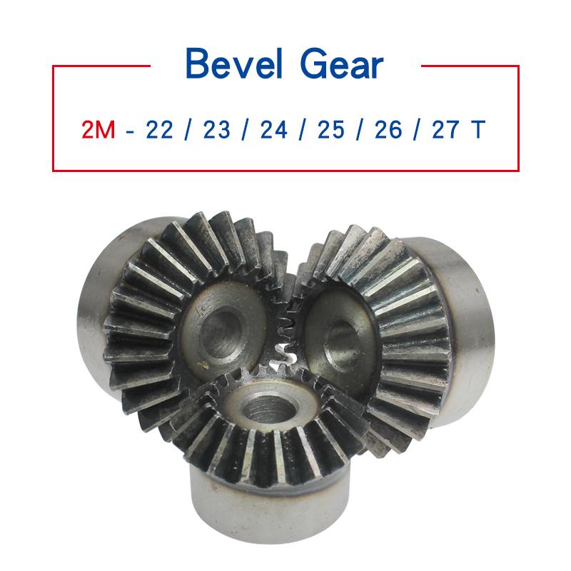 1 Piece Bevel Gear 2M22T/23T/24T/25T/26T/27T Gear 90 Degrees Meshing Angle Carbon Steel Transmission Ratio 1:1 Transmission Part