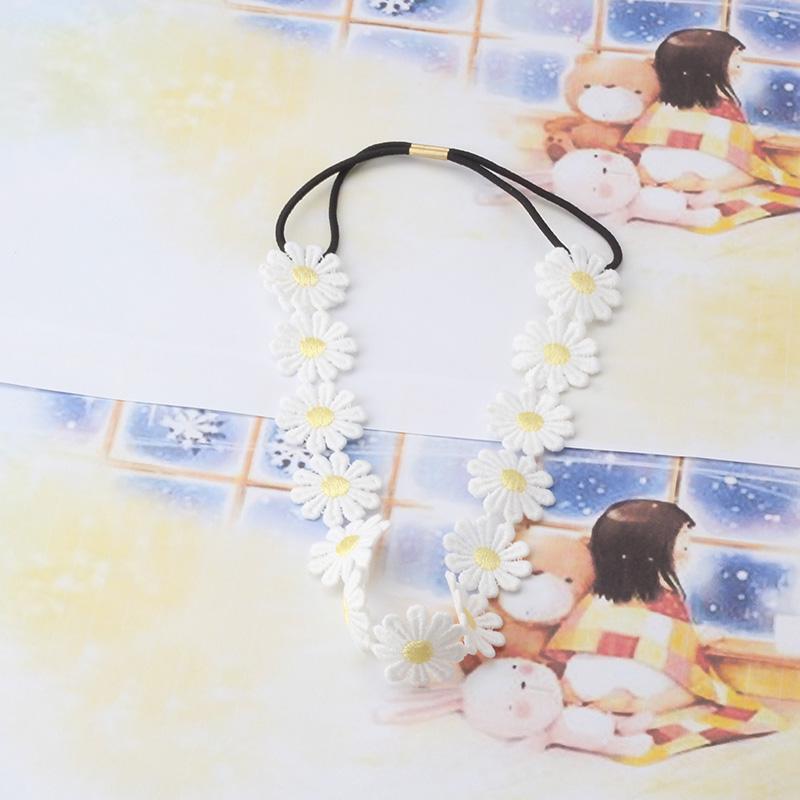 Buy New Fashion Flower Headband Girls Elastic Hair Accessories White
