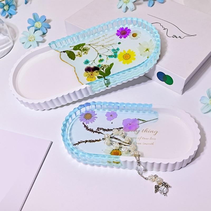 Handcraft Own Resin Tray with This Flower Sturdy Silicone Mould Portable Accessory for Jewelry Dishes and Art Projects