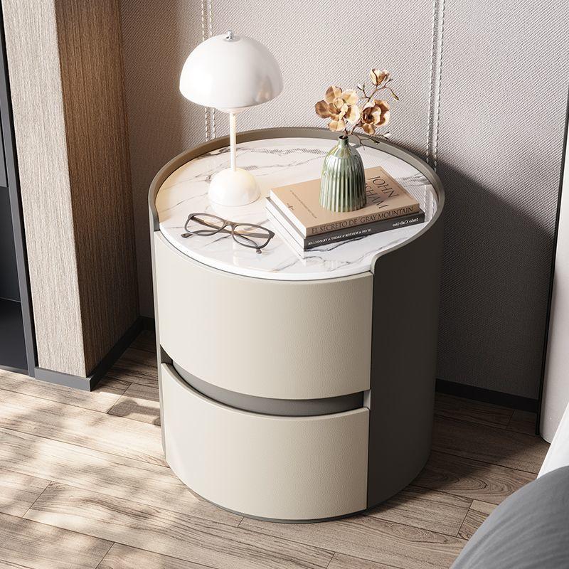 Italian Minimalist Round Bedside Table in