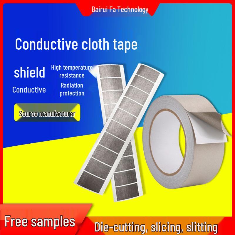 Conductive Cloth Tape: Self-Adhesive, Electromagnetic Shielding, Anti-Static, High-Temperature Resistant, Die-Cut Fabric.