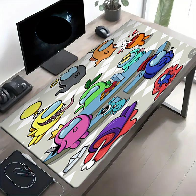Among Us Print Mouse Pad, Anti‑Slip Desktop Keyboard Mat, for PC Laptop Gaming Working Daily Use, Cool Festival Surprise Gift
