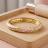 Lines Shape Chinese Crystal Bangle Enamel Women's Hand Bracelet  Gifts for Women Girl
