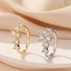 Love Diamond Cuff Rings For Women Inlaid Zirconia Copper Adjustable Finger Accessory
