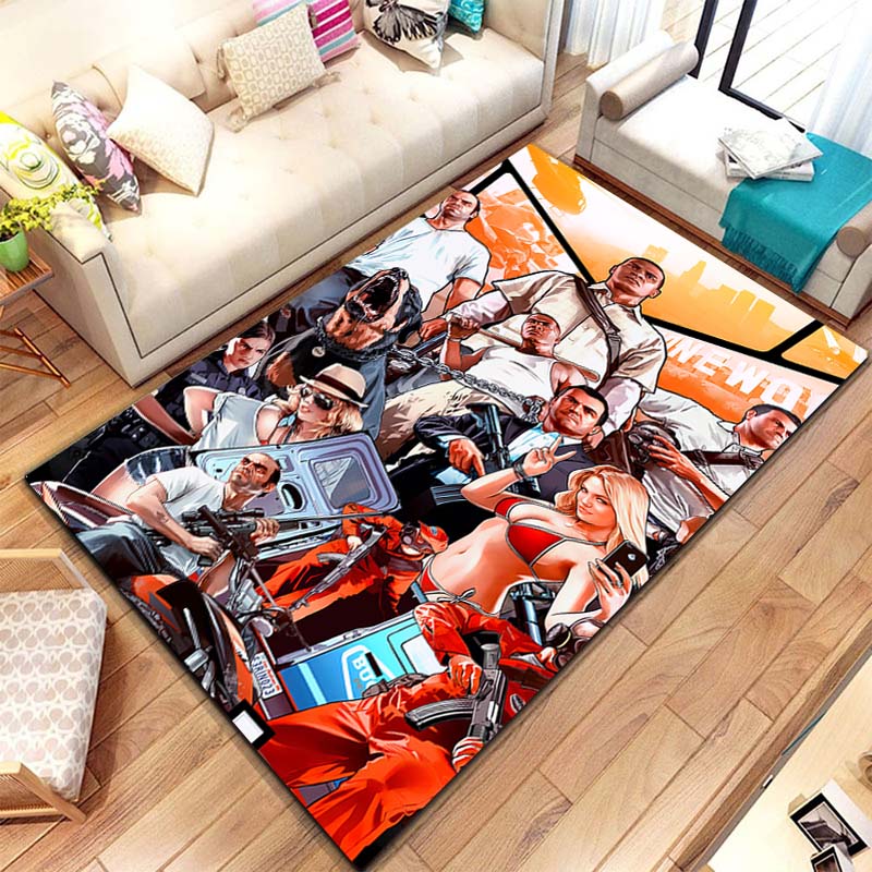 

G.T.A Classical Game Gamer Carpet For Living Room Bedroom Gift Home Decoration