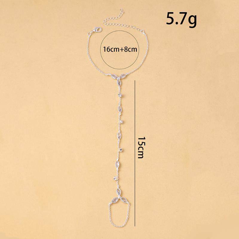 Shiny Zircon Water Droplet Bracelet for Women Premium Stainless Steel Finger Design Jewelry for Christmas Gift