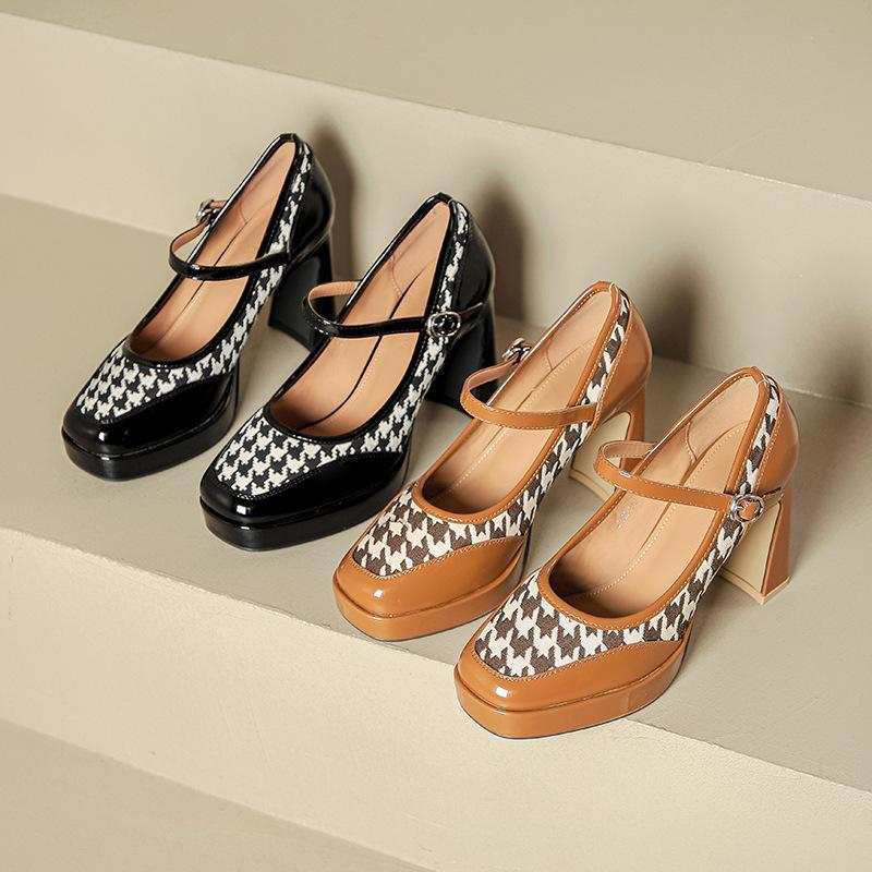 Zapatos Mary Janes de plataforma con tacón alto y hebilla para