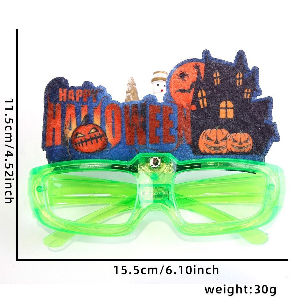 LED Halloween Luminous Glasses Pumpkin Fluorescent Glasses Funny Party Glowing Glass  Toy