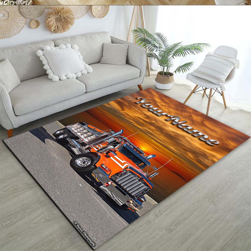 Kw Heavy Trucks Personalized Name Floor Rug Office Rug Suitable for Living Rooms Foyer Outdoor Hallway Anti-slip Rug Anime Office Decor