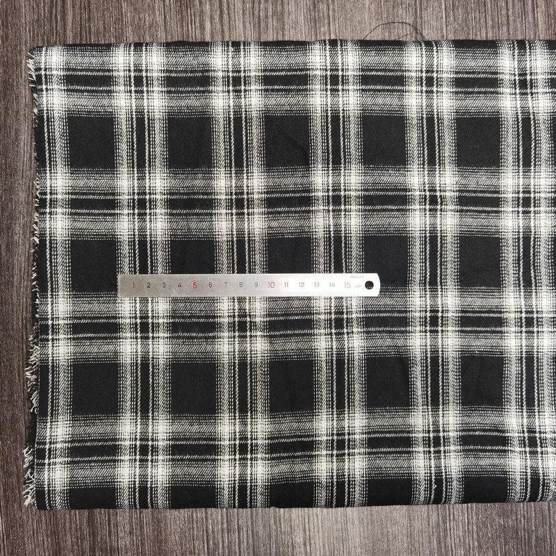 Spot Color-Woven Plaid Jacquard Fabric for Children's Autumn/Winter Brushed Polyester-Cotton Shirts