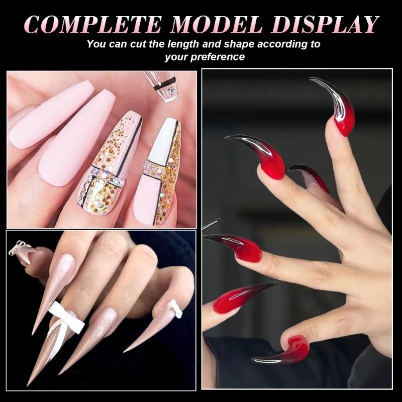 Professional Nail Double Forms ABS Crystal Tip For Quick Length Extension Durability At Home Salon Manicure Nail Mold