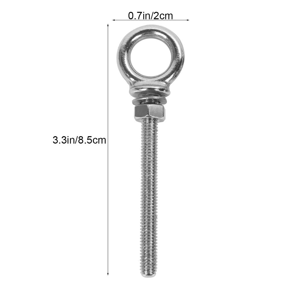 Stainless Steel Lifting Eye Bolts M10 X 100 Swing Eyebolts Ring Hook Bolt Nut Screw Fasteners 316 Grade Hook Bolt