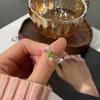 S925 sterling silver adjustable ring women's natural crystal stone jewelry hollow high-end design light luxury ring daily gift