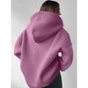 Autumn and Winter Women's Sportswear Solid Color Long Sleeved Hooded Solid Color Loose Sweatshirt