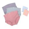 Plus Size Breathable High Waist Maternity Panties with Lace Trim and Adjustable Ribbed Abdomen Support