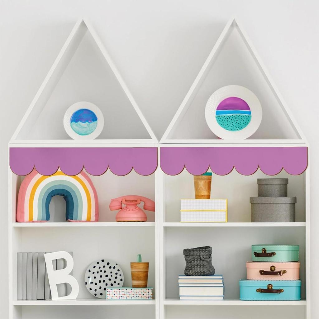 24 Pcs Scalloped Decorative Wooden Strips Unpainted Scalloped Edge Wooden Trim Molding For Cabinet Wall Building Decoration