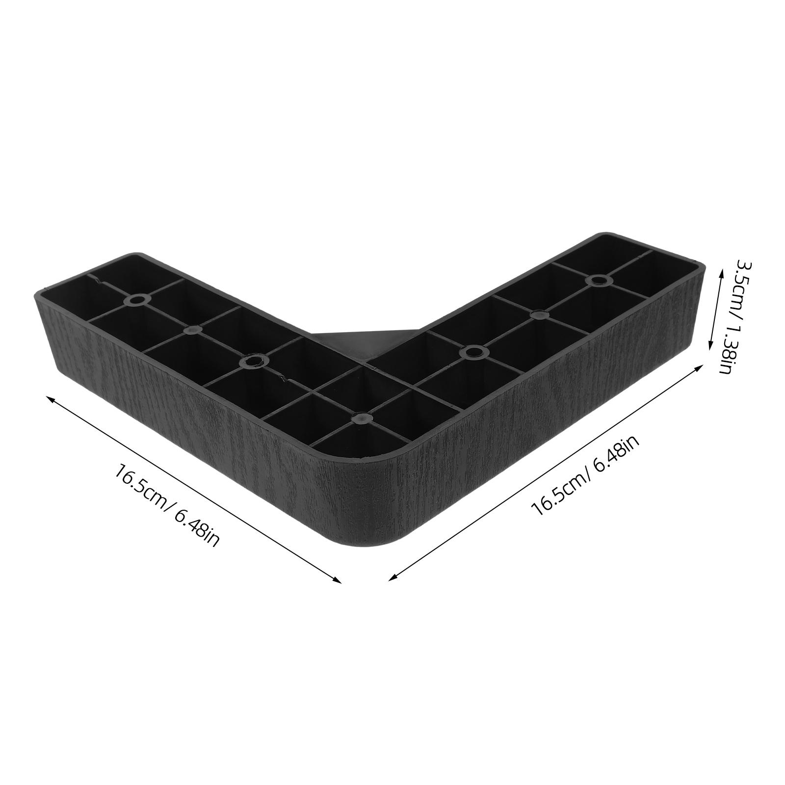 4Pcs Plastic Furniture Legs L-Shaped Heavy Duty Sofa Couch Bed Risers Furniture Supports for Stability Storage and Floor