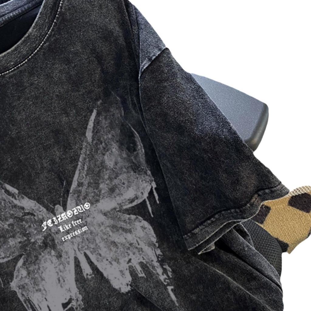 Bomull Vintage Kortärmad T-shirt Herr Y2K Amerikansk Retro T-shirt Dam Sommar Hip Hop T-shirts Harajuku T-shirts