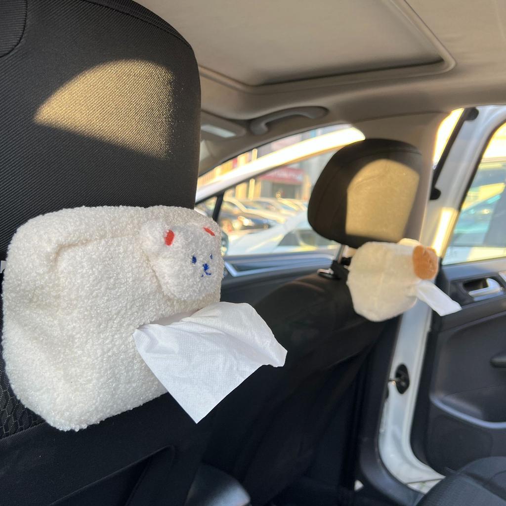 Best Seller KAMIMI High Quality Cute Plush Bear Animals Tissue Box Car Seat Back Hanging 18x14cm Paper Box Home Decoration