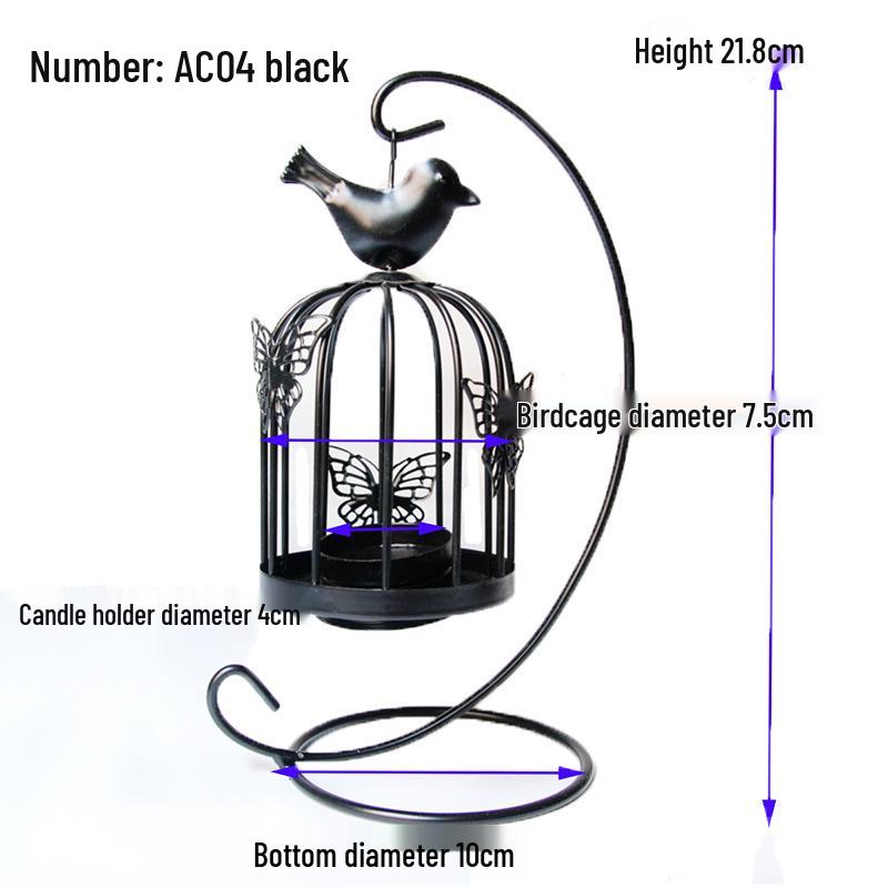 European Style Hollow Wrought Iron Candlestick - Romantic Home Décor Handicraft