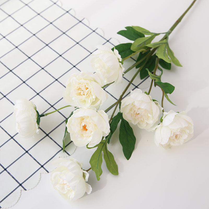 

Realistic Silk Peony Artificial Flowers For Photography And Home Interior Design White