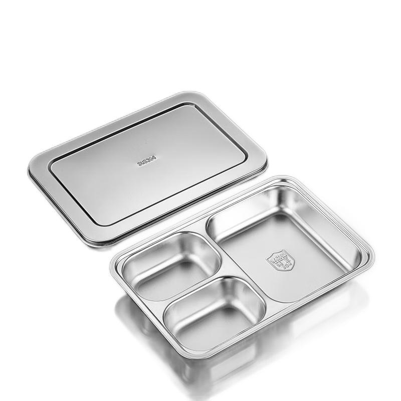 HUIHUADU 304 Stainless Steel Divided Lunch Tray