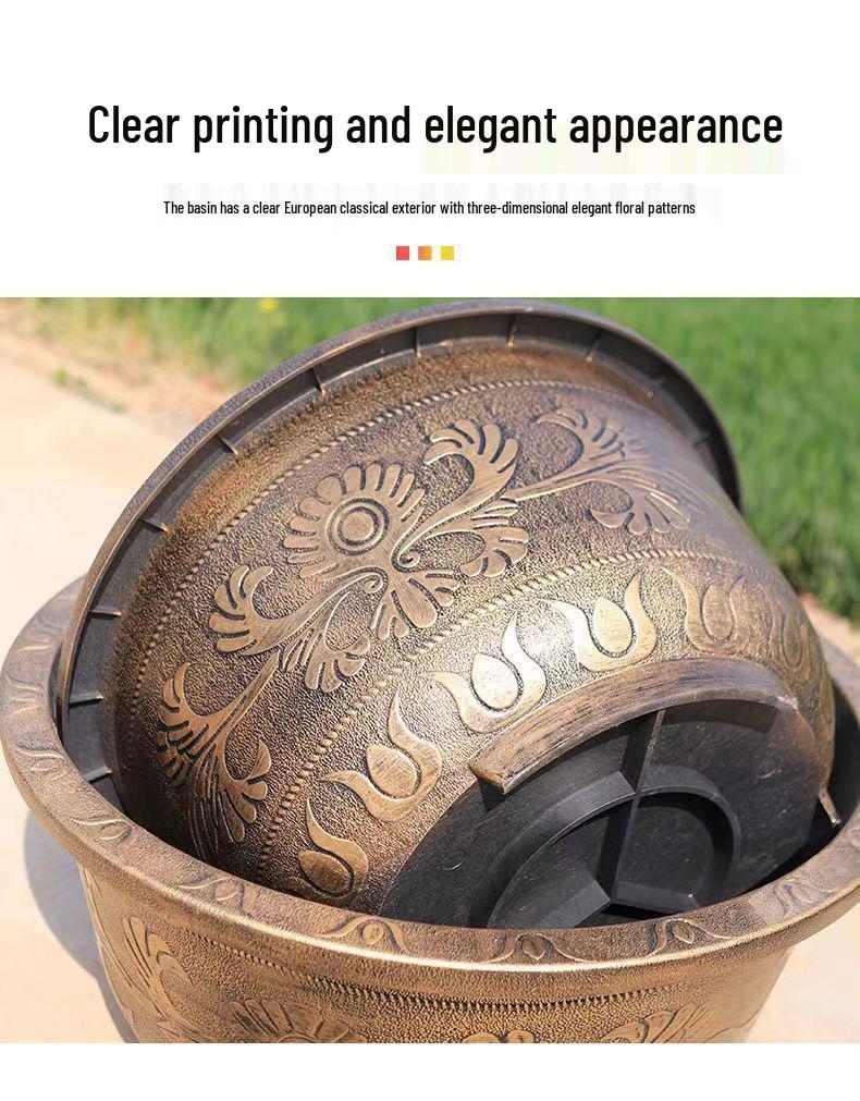 Large Resin Flower Pot for Cycad, Fruit Trees, Lotus, Balcony & Courtyard Planting