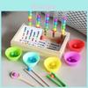 Wooden Color Sorting Tubes With Beads For Fine Motor Skills Development And Early Education