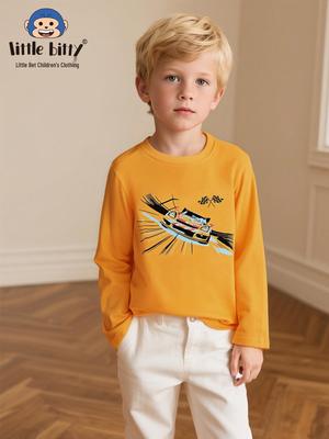 2025 Jungen Renn-Print Langarm-T-Shirt - Europäischer & Amerikanischer Stil