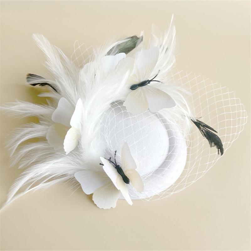 Medieval Style Hair Clip for Ladies Taking Photo Felt Hat Decors Hairband 1920s Style Hair Barrettes for Woman Girls