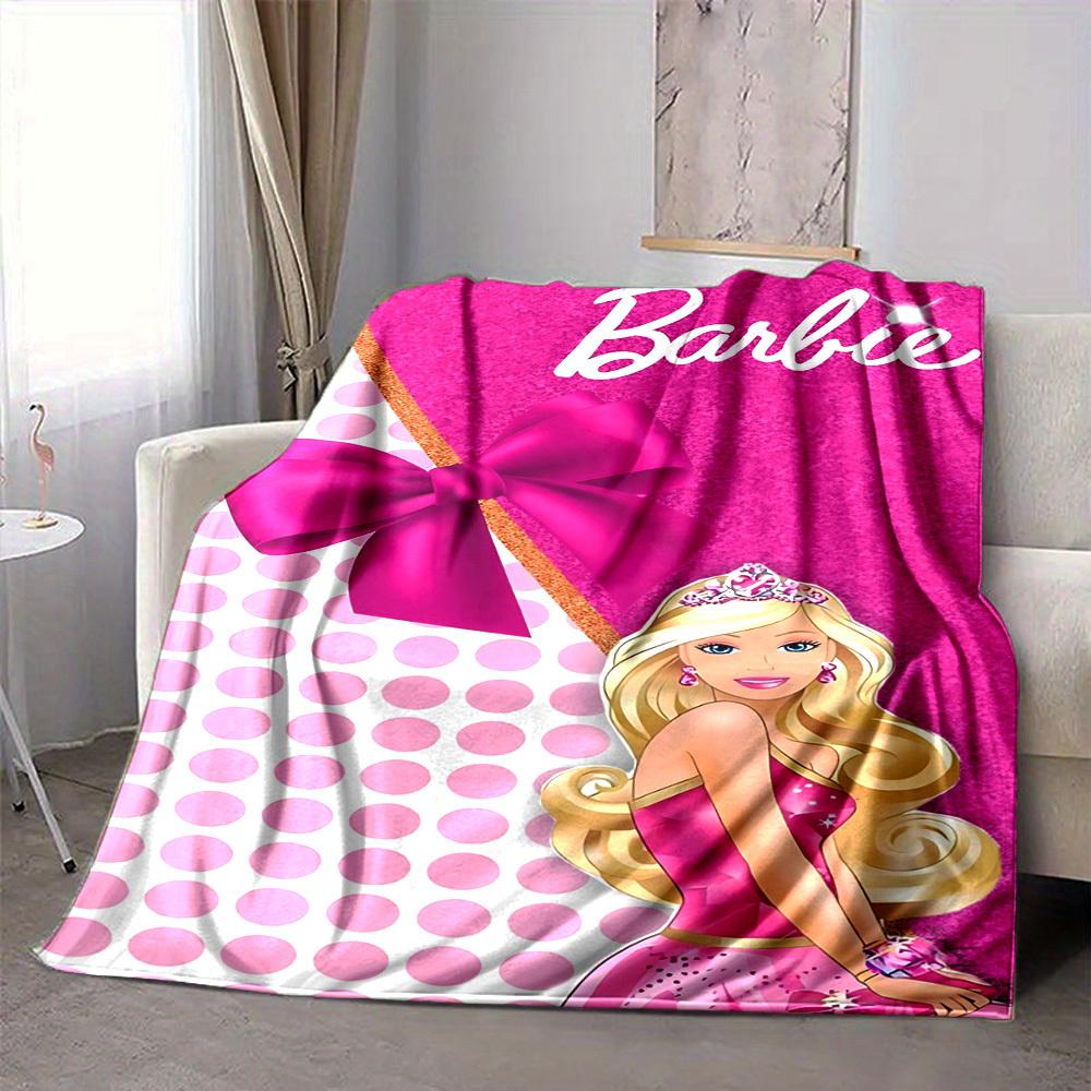 1 pezzo Barbie, Coperta con Fiocco Rosa Fibra di Poliestere, Comfort per Tutte le Stagioni per Divano, Letto, Ufficio, Auto, Campeggio, Decorazione per la Casa e Regalo Ideale, Comfort per l'Ufficio