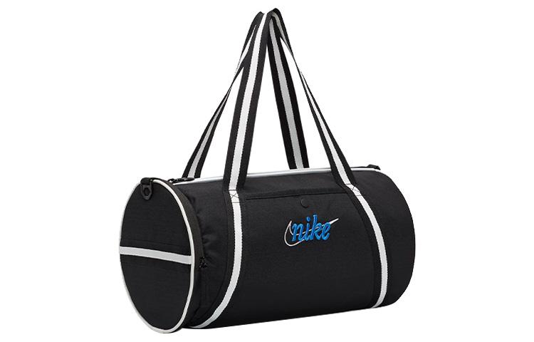 Nike Heritage Polyester Portable One Shoulder Crossbody Gym Bag Large Unisex Black DR6261-010