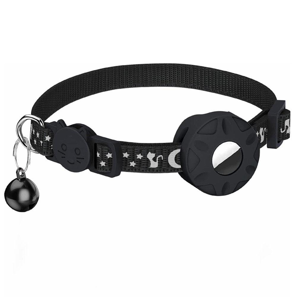 Verstellbares Anti-Verlust-Halsband Reflektierendes Stern-Mond-Katzen-Hundehalsband Airtag Haustierhalsband mit Glocke Niedliches Haustier-Katzen-Positionierungshalsband für Airtag Haustierhalsband
