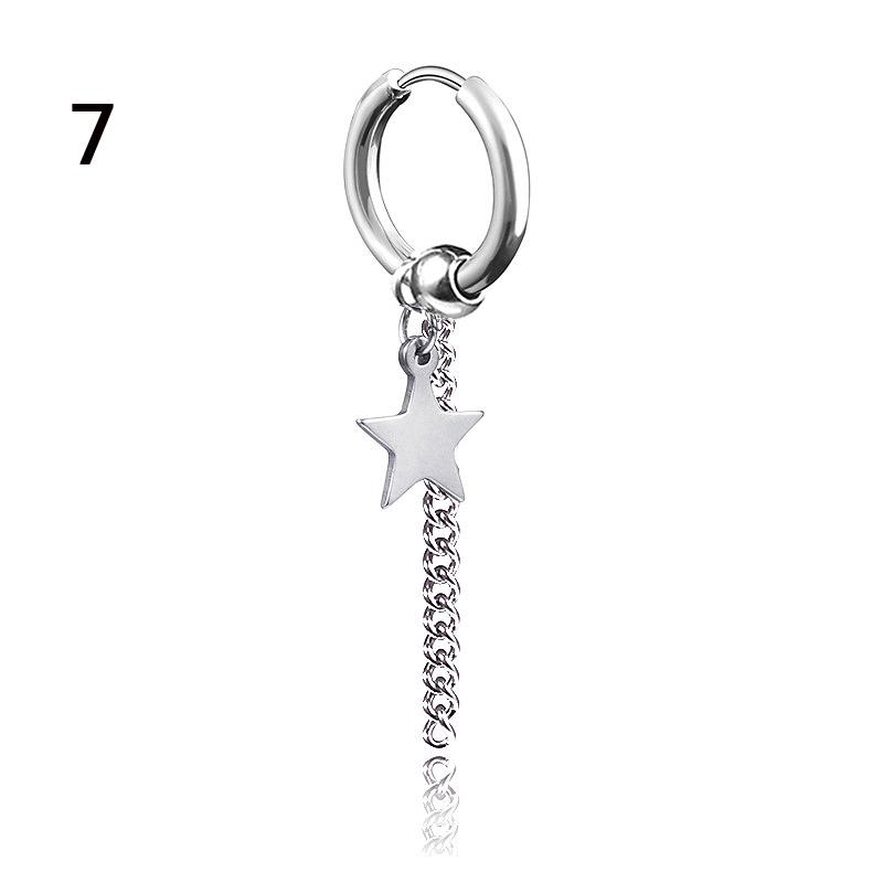 Earrings Simple Gift Women Men Stainless Steel 1 Piece Hipster Personality Fashion Ear Jewelry Tassel Handmade