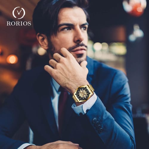 RORIOS Men's Watch with Date Display, Quartz Movement, Luminous Movement, Lightweight, Multi-Function, Waterproof, Perfect for Work or Commuting, Styl