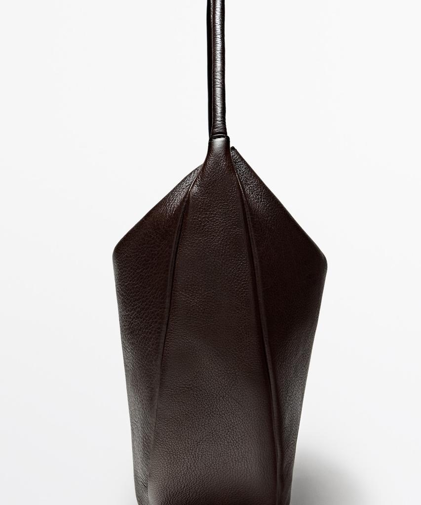Massimo Dutti Napa Leather Medium Slouch Bag
