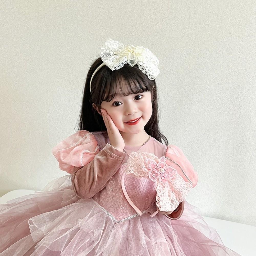 3D Princess Headband Versatile Hair Headband Cute Pearl Crown Girls Birthday Party Photo Props