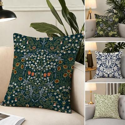 P-William Morris Patterns Cushion Cover Fabric Soft Furnishing,Pillowcase, Cushion Cover, Sofa Pillow, Home Decoration