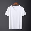 Markor Men's Solid White T-Shirt, V-Neck, Breathable, Short Sleeve, Quick-Drying, Black, Summer, Ultra-Thin, Plus Sizes, White, 2XL