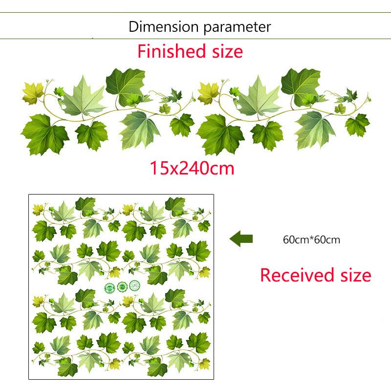 Large Fresh Green Plant Vine Wall Sticker Self-Adhesive for Bedroom Living Room Glass Window Door Rental Room Decor