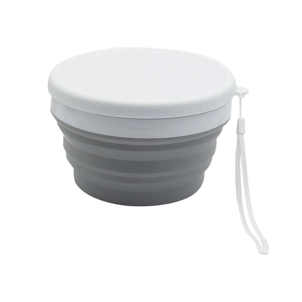 Food Grade Portable Food Container Lid Folding Lunch Box BPA-Free Silicone Foldable Bowl  Hiking