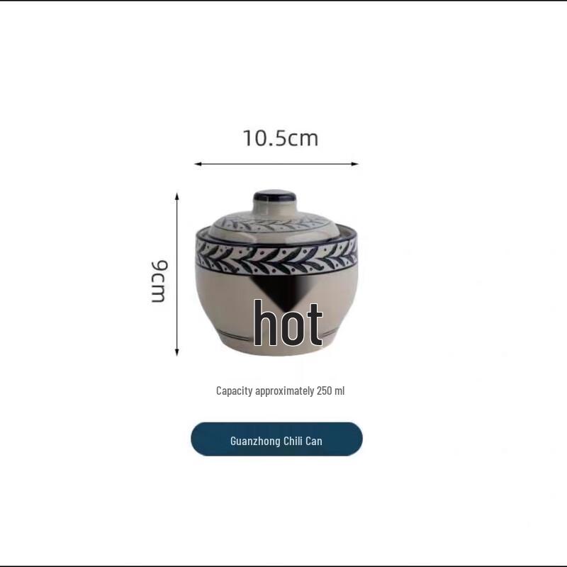 

Retro Ceramic Noodle Bowl and Chili Jar Set