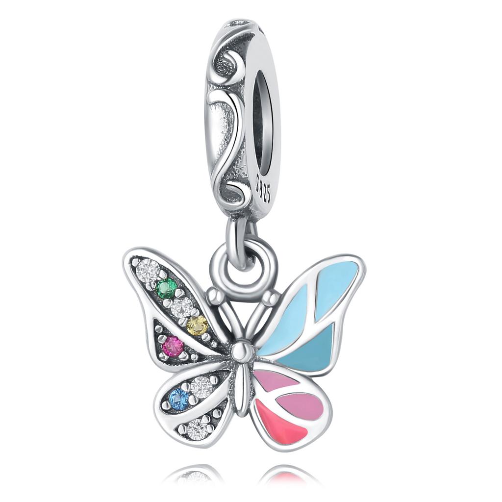 Copper Colorful Butterfly Dragonfly Series Pendant Charms Beads Fit Original Wear Birthday Diy Jewelry Gifts