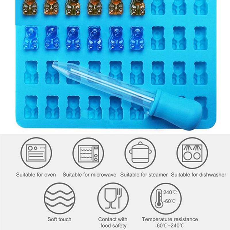 53Cell Jelly Mold Cavity Silicone Gummy Bear Chocolate Mold Candy Maker Ice Tray