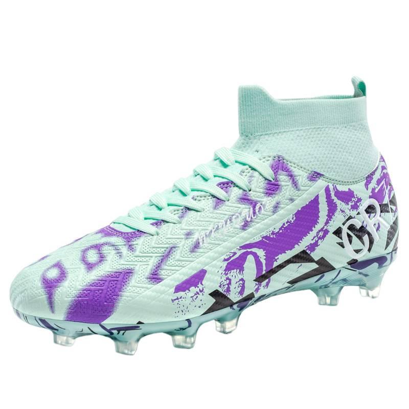 Large Size High Top Football Shoes Youth Students Outdoor Sports AG Spikes Professional Game Training Football Shoes