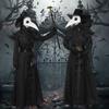Joyasslly Halloween Cosplay Cape with Plague Crow Medieval Doctor Robe and Hat for School Cultural and Events Mask, Men's Costume, Set, Parties,