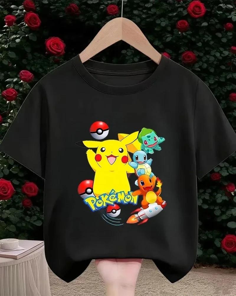 Pokemons Pikachu Kids T Shirts Anime Printed Cotton T Shirt Boys Girls Summer Casual Short Sleeves Tops Children Clothing 2026