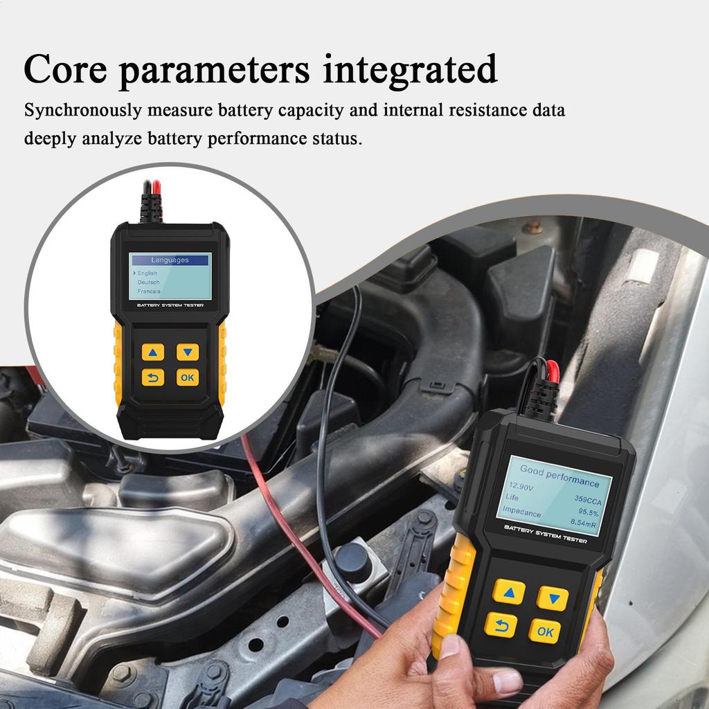 Kfz-Batterietester Auto-Batterie-Analysator Kompakter Smarter Analysator Für Stromkreis Elektrisch Lichtmaschine Boot Wohnmobil Werkbank Gashebel