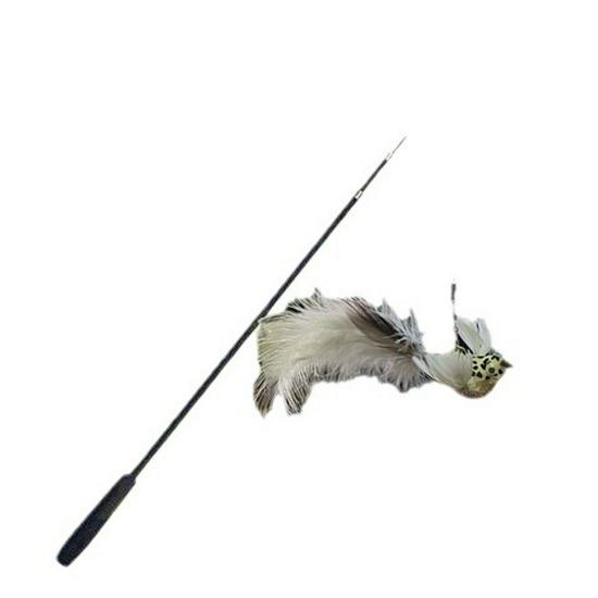 Retractable Cat Teaser Wand: 1.8m Interactive Fishing Pole with Bite-Resistant Feather & Bell Toy
