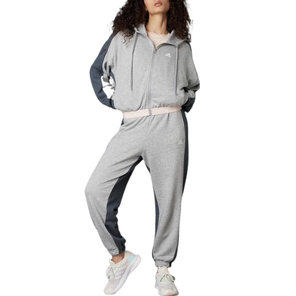 Adidas Cropped Coats Women's Medium Heather Gray Hooded Moderate HZ9668